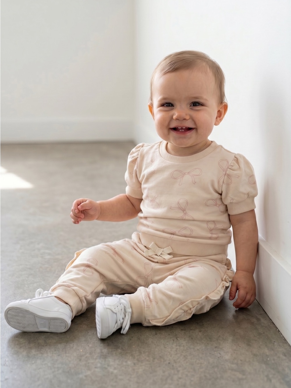 NWT New Rabbit + Bear Baby Top Pants Cotton Organic Set Size 12 Month